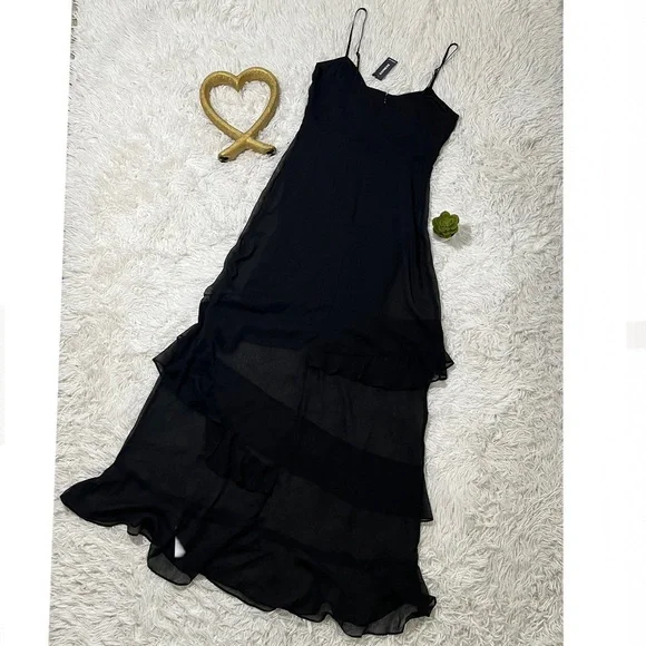 NWT Express Black Spaghetti Strap Maxi Sundress - Picture 2 of 4